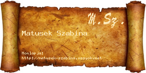 Matusek Szabina névjegykártya